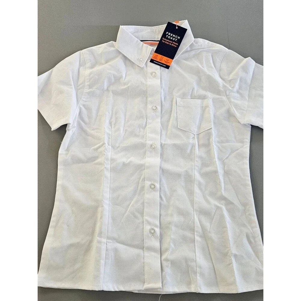 French Toast White Short Sleeve School Shirt-SZ 10